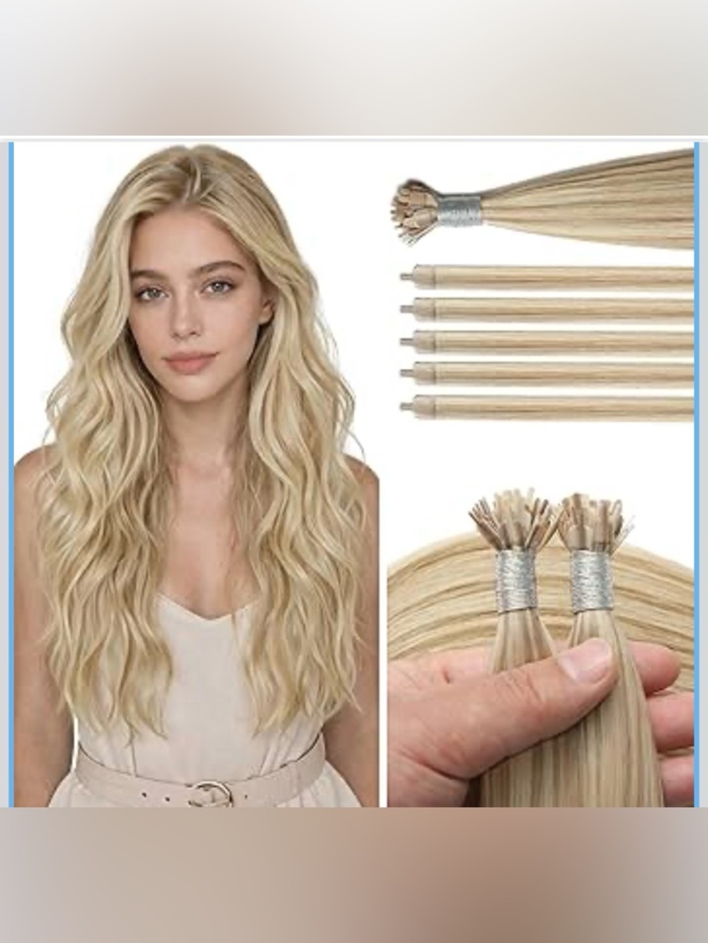 Lacer Ultra Tip Hair Extensions Human Hair - 20 Inch 40G 50S Invisible